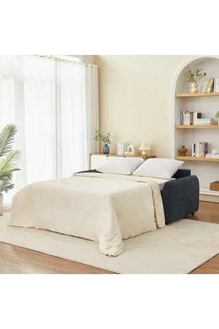 Canapé convertible en bois Impa -  Bleu canard - 3 places - En polyester