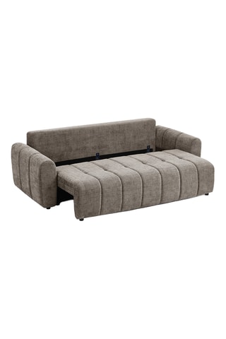 Canapé droit convertible en bois d'eucalyptus Jonea -  Marron - 3 places - En tissu texturé