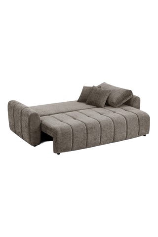 Canapé droit convertible en bois d'eucalyptus Jonea -  Marron - 3 places - En tissu texturé