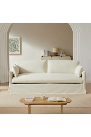 Canapé Jatoba -  Beige - 3 places - En lin et polyester