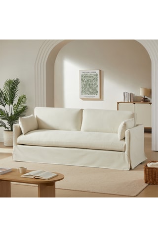 Canapé Jatoba -  Beige - 3 places - En lin et polyester