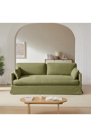 Canapé  Jatoba -  Vert olive - 3 places - En lin