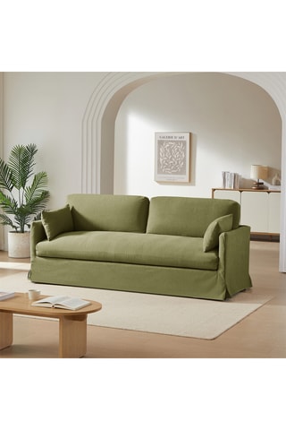 Canapé  Jatoba -  Vert olive - 3 places - En lin