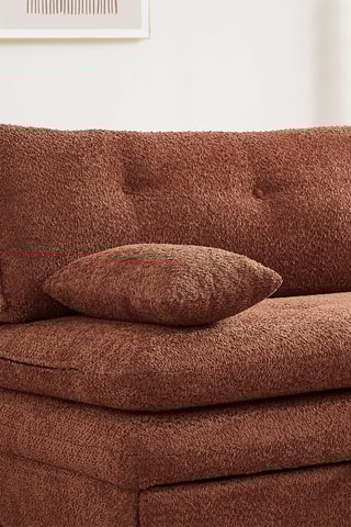 Canapé convertible Kiara -  Rouge brique - 3 places - En polyester