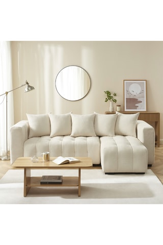 Canapé d’angle convertible  Levia -  Beige - 4 places - En tissu