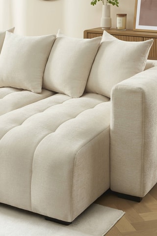 Canapé d’angle convertible  Levia -  Beige - 4 places - En tissu