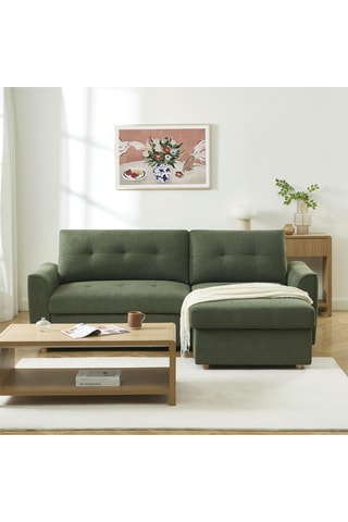 Canapé d'angle convertible  Tamara -  Vert foncé - 4 places - En polyester