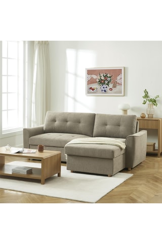 Canapé d'angle convertible  Tamara -  Gris - 4 places - En polyester