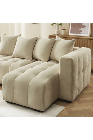 Canapé d’angle convertible  Levia -  Taupe - 4 places - En tissu