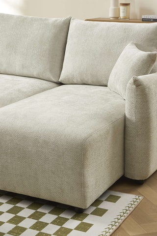 Canapé d'angle convertible  Nemea -  Beige - 4 places - En polyester