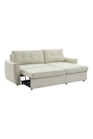 Canapé d'angle convertible  Tamara -  Beige - 4 places - En polyester