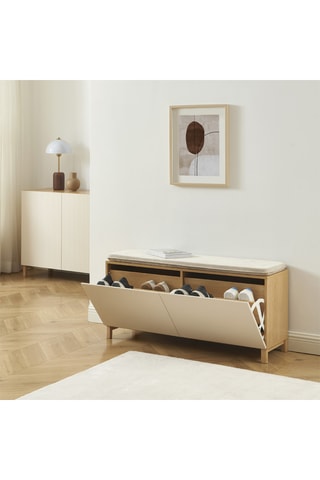 Meuble à chaussures - 2 abattants Orca -  112 x 54,5 x 35 cm