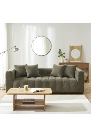 Canapé convertible  en bois d'eucalyptus  Levia -  Vert foncé - 3 places - En tissu