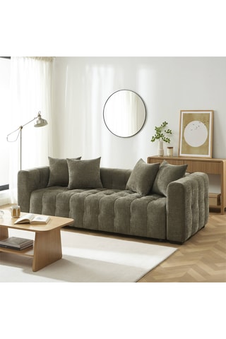 Canapé convertible  en bois d'eucalyptus  Levia -  Vert foncé - 3 places - En tissu