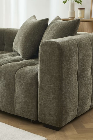 Canapé convertible  en bois d'eucalyptus  Levia -  Vert foncé - 3 places - En tissu