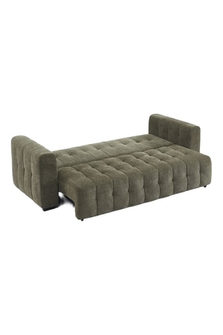 Canapé convertible  en bois d'eucalyptus  Levia -  Vert foncé - 3 places - En tissu