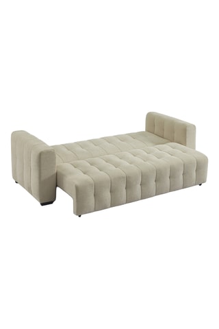 Canapé convertible   en bois d'eucalyptus Levia -  Taupe - 3 places - En tissu