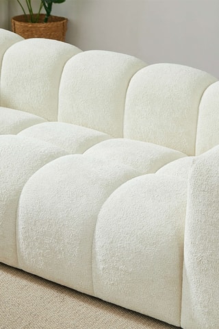 Canapé en bois massif Tasta -  Blanc - 3 places - En tissu