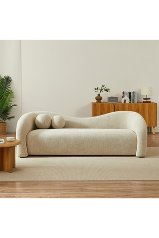 Canapé en bois massif Bacala -  Taupe - 3 places - En polyester