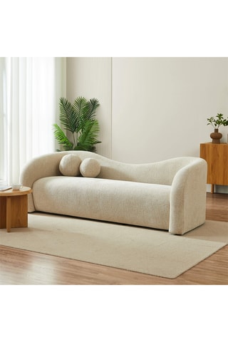 Canapé en bois massif Bacala -  Taupe - 3 places - En polyester