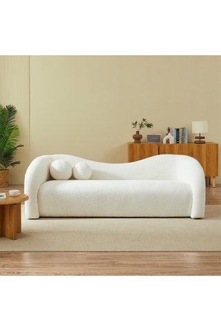 Canapé en bois massif Bacala -  Beige - 3 places - En polyester