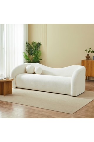 Canapé en bois massif Bacala -  Beige - 3 places - En polyester