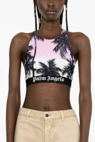 Crop top met dip and dye - Lichtpaars