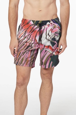 Bañador corto - Negro y rosa