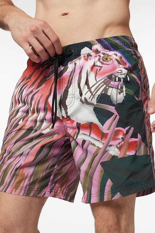 Bañador corto - Negro y rosa