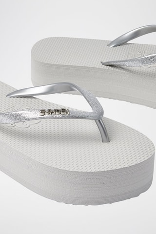 Chanclas con plataforma - Plateado