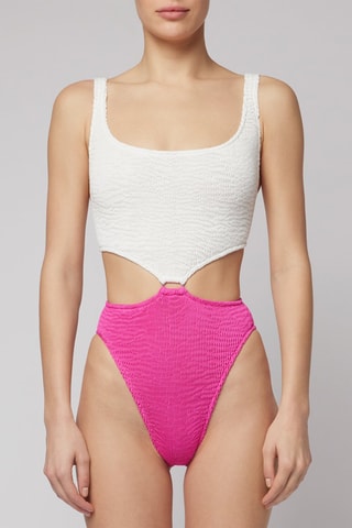 Bañador - Blanco y fucsia