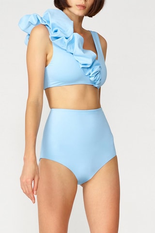 Shorty de bikini de talle alto - Azul