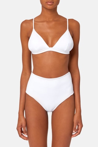 Shorty de bikini de talle alto - Blanco
