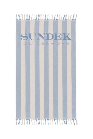 Toalla de mano - Crudo y azul claro - 100 x 180 cm