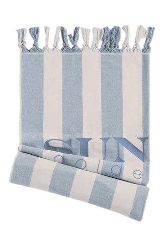 Toalla de mano - Crudo y azul claro - 100 x 180 cm