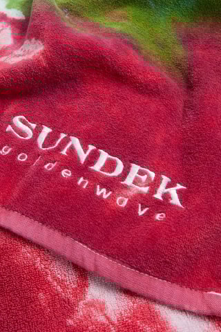 Toalla de lavabo tie-dye - Rosa y verde - 100 x 180 cm