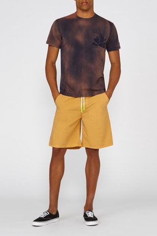 Camiseta tie-dye - Marrón y negro