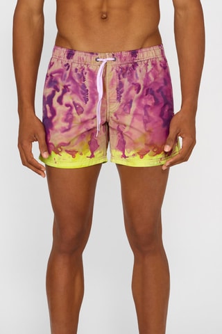 Bañador corto tie-dye - Violeta y beige