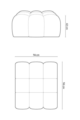 Pouf Halley - Ciel - Toucher velours