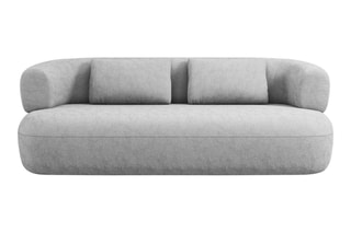 Canapé Aldrin - Gris clair - 3 places - En tissu chenille