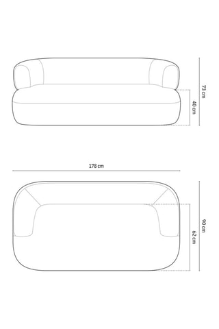 Canapé Aldrin - Gris clair - 3 places - En tissu chenille