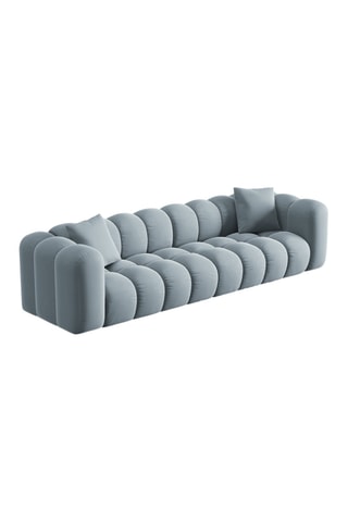 Canapé modulable Halley - Bleu clair - 4 places - Tissu velours