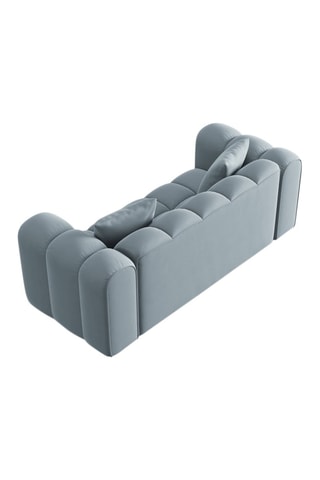 Canapé Halley - Ciel - 2 places - En tissu velours