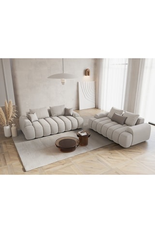 Canapé Kimi - Beige - 3 places - En polyester