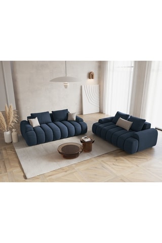 Canapé Kimi - Bleu canard - 3 places - En polyester