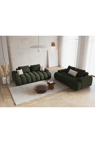 Canapé Kimi - Vert foncé - 3 places - Toucher velours