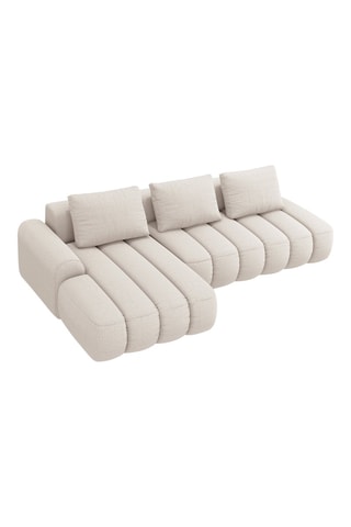 Canapé d'angle gauche convertible Kimi - Beige - 4 places - En polyester