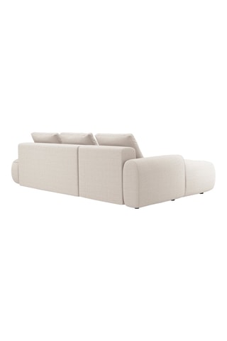 Canapé d'angle gauche convertible Kimi - Beige - 4 places - En polyester