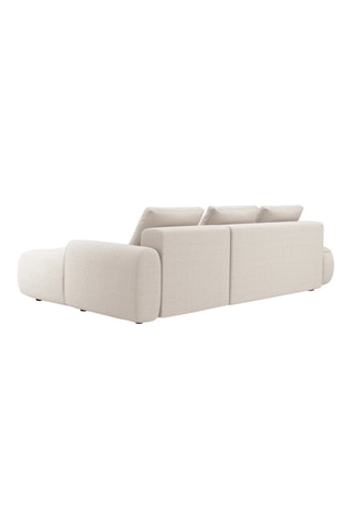 Canapé d'angle droit convertible Kimi - Beige - 4 places - En polyester