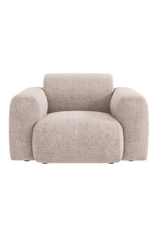 Fauteuil Nolio - Beige chiné - En tissu chenille
